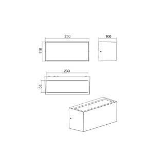 Aplique Exterior MAYENNE Efecto Madera 25cm Luz arriba y abajo 2xE14 10W IP44 - TRIO Lighting - Imagen 2