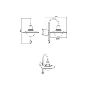 Aplique Exterior NORMAN Óxido y Antracita E27 IP44 - TRIO Lighting - Imagen 3