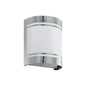 Aplique Exterior ROSADA-E Acero Inoxidable con Cristal Satinado E27 IP44 – Eglo - Imagen 1