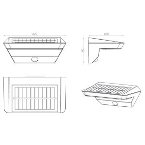 Aplique exterior Solar LED MENDOZA con Sensor IP44 - TRIO Lighting - Imagen 5