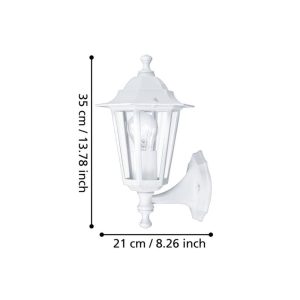 Aplique Exterior Tipo Farol LATERNA 5 Blanco con Emisión Superior E27 IP44 – Eglo - Imagen 3