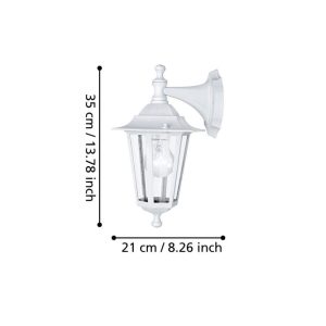 Aplique Exterior Tipo Farol Suspendido LATERNA 5 Blanco con Emisión Inferior E27 IP44 – Eglo - Imagen 2