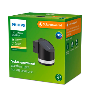 Aplique Fyve LED 1×1,5W 2700K Solar Negro IP44 – Philips - Imagen 2