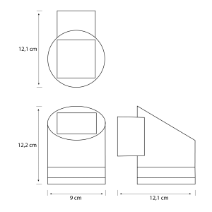 Aplique Fyve LED 1×1,5W 2700K Solar Negro IP44 – Philips - Imagen 3