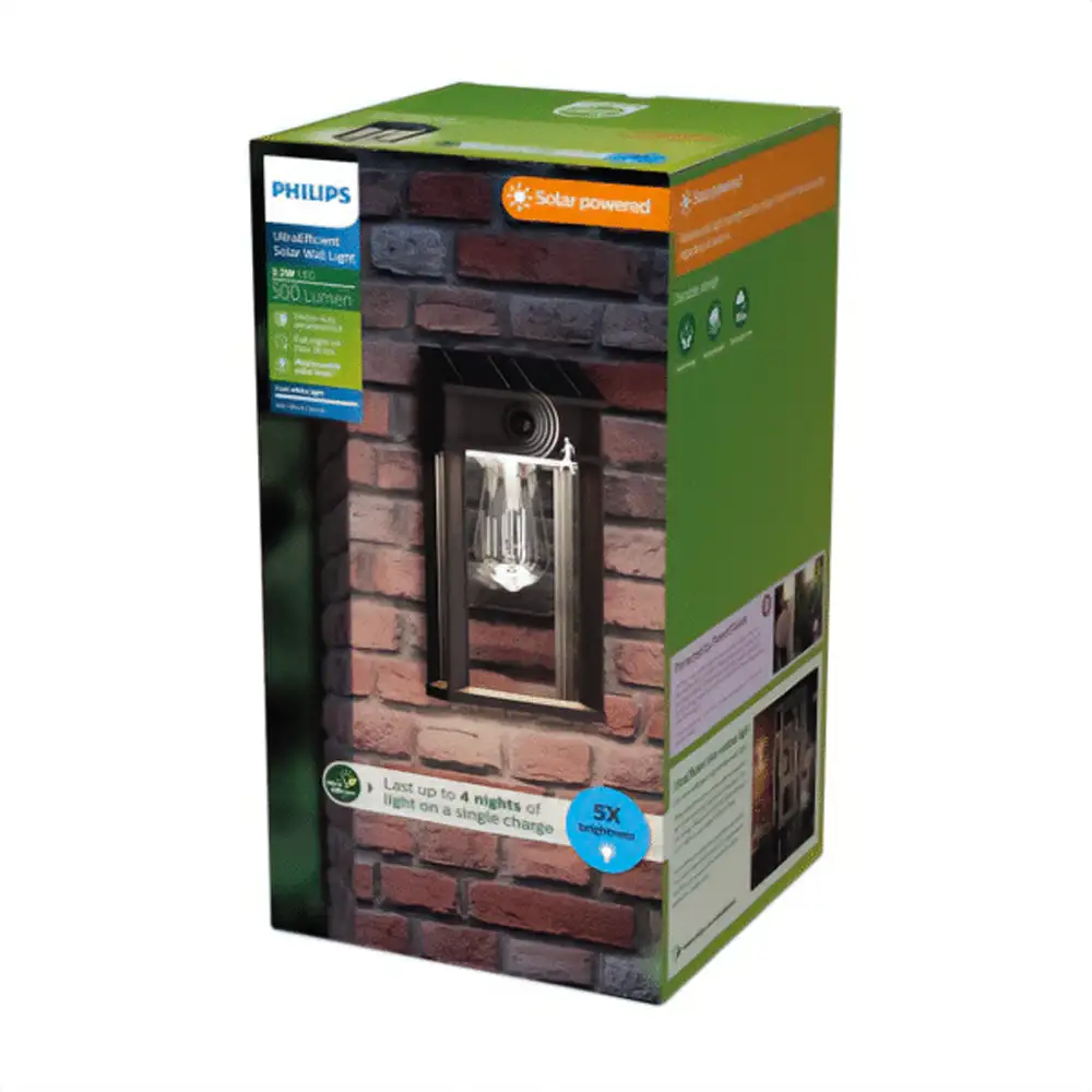 tiendas deco aplique geri c led 1 x 32w 4000k solar con sensor ultra eficiente negro ip44 philips 3