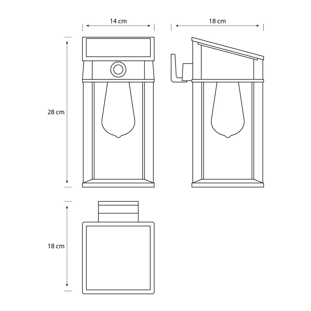 tiendas deco aplique geri c led 1 x 32w 4000k solar con sensor ultra eficiente negro ip44 philips 4