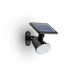 Aplique Jivix LED 1×1,4W 2700K Solar Negro IP44 – Philips - Imagen 1