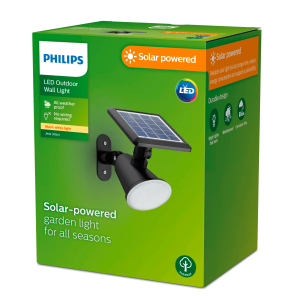 Aplique Jivix LED 1×1,4W 2700K Solar Negro IP44 – Philips - Imagen 2