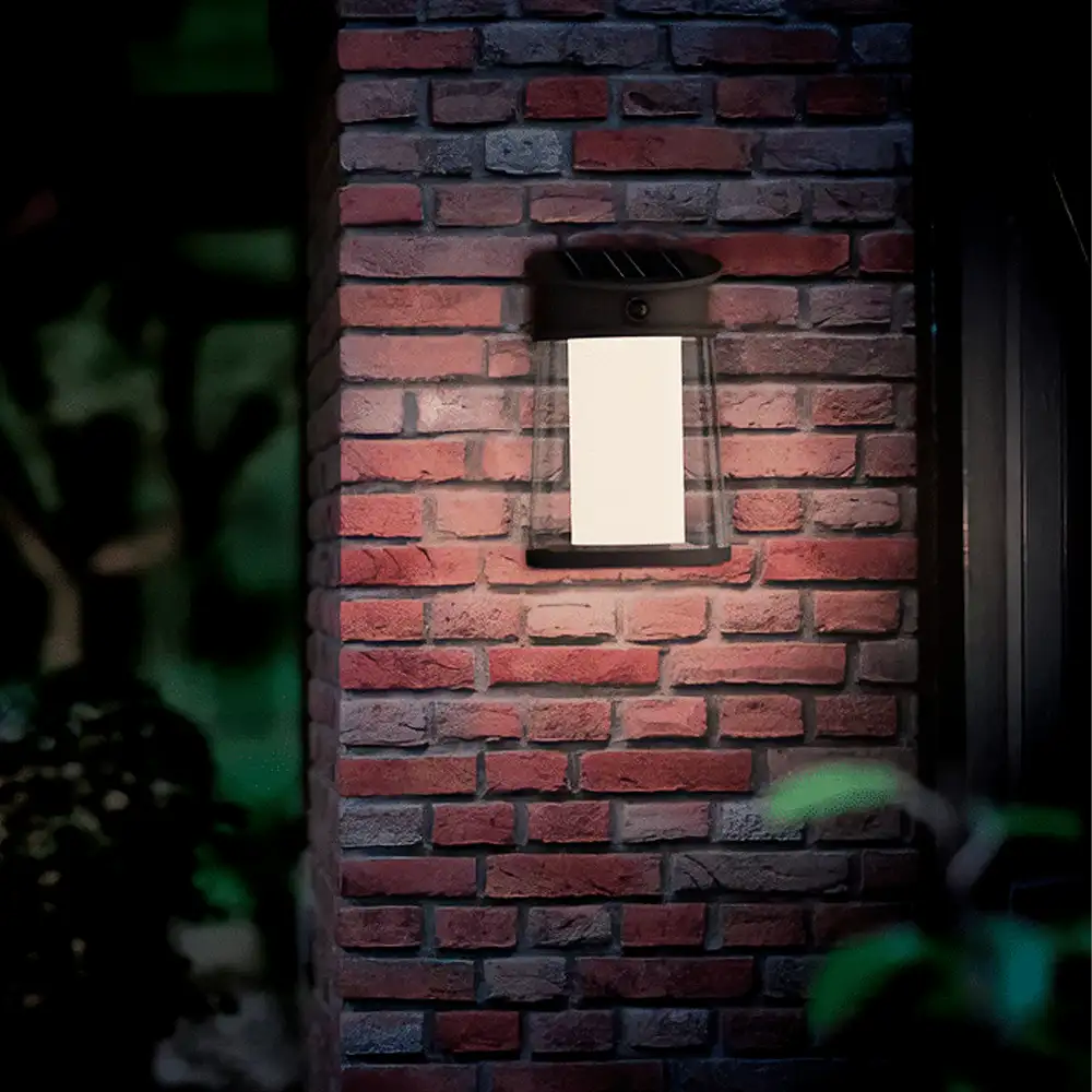 tiendas deco aplique juda led 1 x 32w 4000k solar con sensor ultra eficiente negro ip44 philips 5