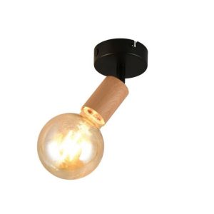Aplique LAMEGO Negro Madera E27 10W IP20 - TRIO Lighting - Imagen 1