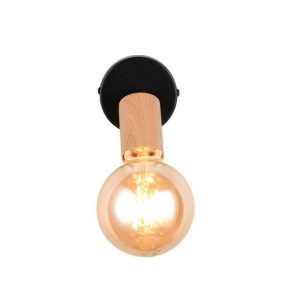 Aplique LAMEGO Negro Madera E27 10W IP20 - TRIO Lighting - Imagen 2
