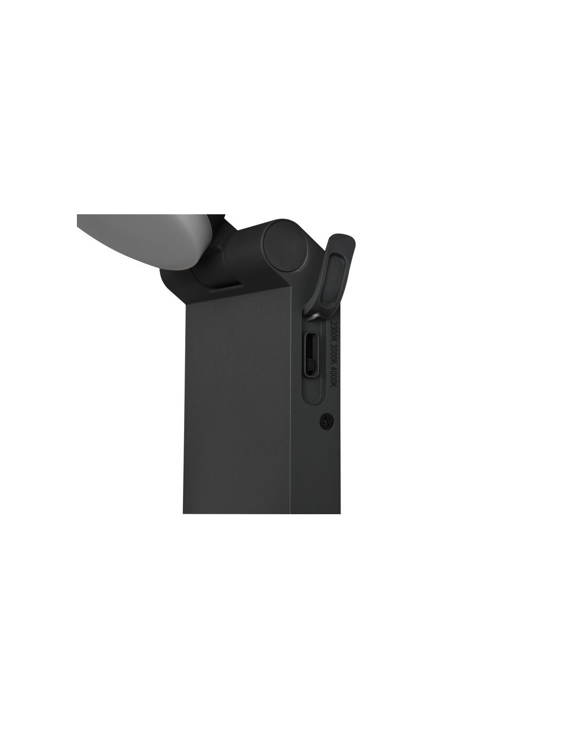 Aplique LED Adour 7.5W 750lm regulable con sensor IP44 negro vista lateral regulable