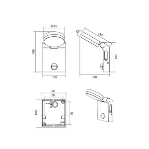 Aplique LED ADOUR 7.5W 750lm Regulable con Sensor IP44 Negro - TRIO Lighting - Imagen 5