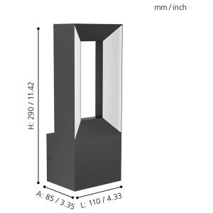Aplique LED de Exterior Riforano en Acabado Antracita – Eglo - Imagen 2