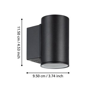 Aplique LED de Pared Cilíndrico IZZALINI para Exterior 3000K IP44 – Eglo - Imagen 3