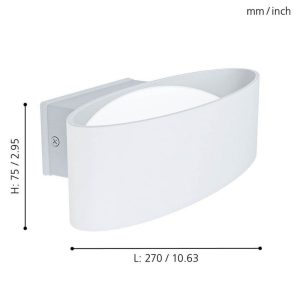 Aplique LED de Pared Exterior Chinoa de Acero Blanco 3000K – Eglo - Imagen 3