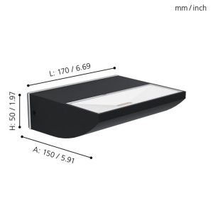 Aplique LED de Pared Exterior SORRONARO con Luz Cálida Hacia Arriba 3000K IP64 – Eglo - Imagen 3