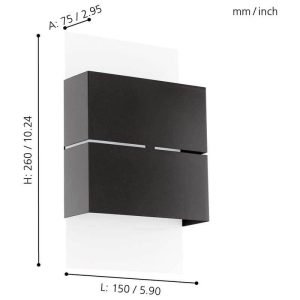 Aplique LED de Pared KIBEA Antracita de Diseño Moderno – Eglo - Imagen 3