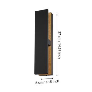 Aplique LED de Pared Moderno COSTORIO con Interior de Madera para Exterior 11,7W 3000K IP44 – Eglo - Imagen 3