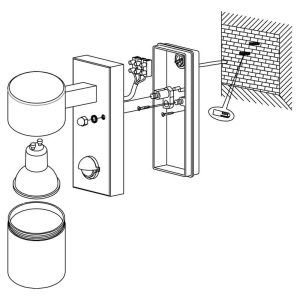 Aplique LED de Pared RIGA 5 Negro con Sensor de Movimiento 3000K IP44 – Eglo - Imagen 2