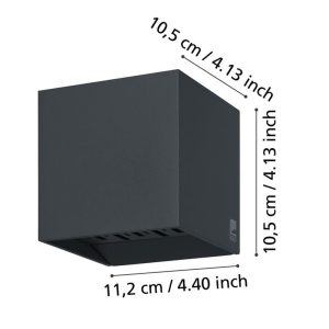 Aplique LED Exterior CALPINO 2 Antracita con Doble Haz de Luz 3000K IP54 – Eglo - Imagen 3