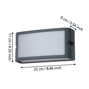 Aplique LED Exterior CAMARDA Antracita con Luz Frontal Arriba y Abajo 4000K IP54 – Eglo - Imagen 4