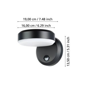 Aplique LED Exterior FORNACI con Sensor de Movimiento y Bombilla Incluida IP44 – Eglo - Imagen 5