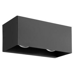 Aplique LED Exterior LESMO Negro con Proyección Decorativa Doble Tipo Cruz 3000K IP44 – Eglo - Imagen 1