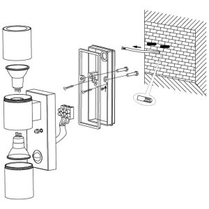 Aplique LED Exterior RIGA 5 Satinado con Doble Luz y Sensor de Movimiento 3000K IP44 – Eglo - Imagen 3