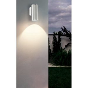 Aplique LED Exterior RIGA Cilíndrico de Acero con Cubiertas de Cristal GU10 3000K – Eglo - Imagen 2