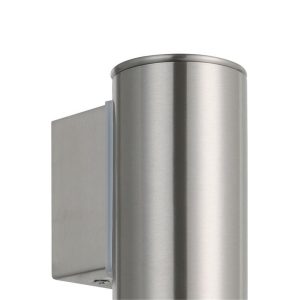 Aplique LED Exterior RIGA Cilíndrico de Acero con Cubiertas de Cristal GU10 3000K – Eglo - Imagen 4