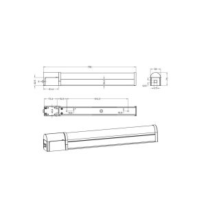 Aplique LED PIERA 80cm 16W 3000K Cromo con Interruptor IP44 - TRIO Lighting - Imagen 4