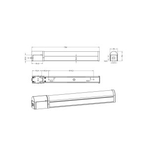 Aplique LED PIERA 80cm Cromo con Interruptor 16W 3000K IP44 para Espejo - TRIO Lighting - Imagen 4