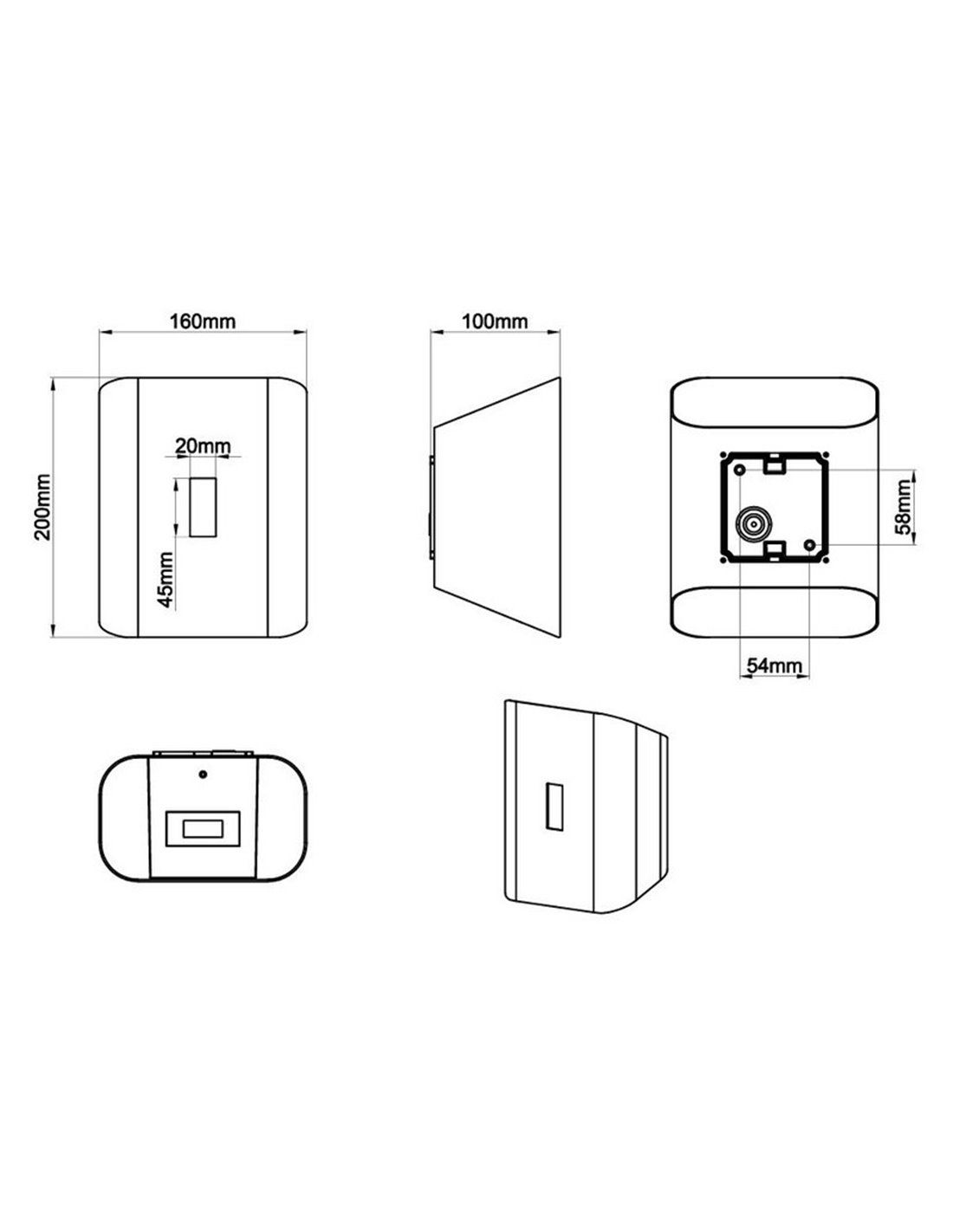 Aplique LED Santerno 7.5W 850lm 3 tonos 2300K 3000K 4000K IP44 antracita Trio Lighting plano técnico