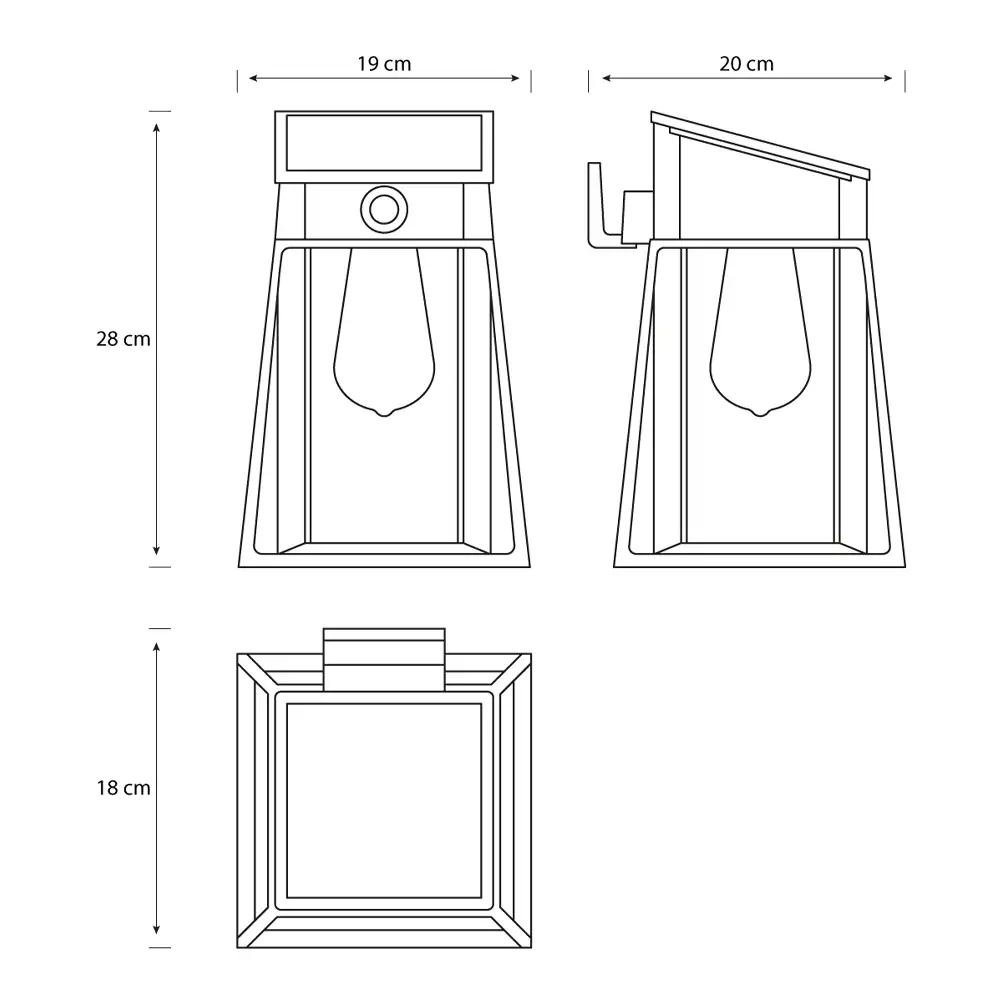tiendas deco aplique lysin led 1 x 32w 4000k solar con sensor ultra eficiente negro ip44 philips 4