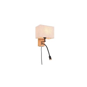 Aplique NILAM Cuadrado Madera y Textil 2 Luces LED 3.1W 3000K IP20 - TRIO Lighting - Imagen 1