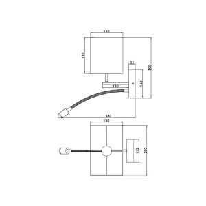 Aplique NILAM Cuadrado Madera y Textil 2 Luces LED 3.1W 3000K IP20 - TRIO Lighting - Imagen 5