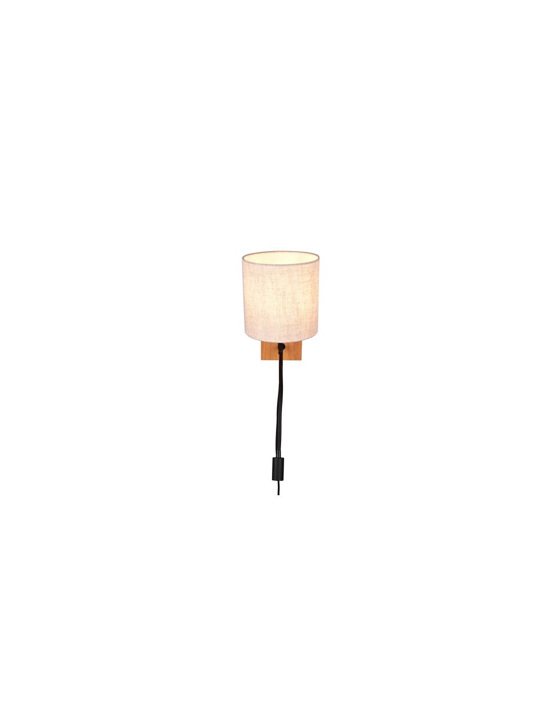 Aplique Nilam madera y textil 2 luces LED 3.1W 3000K IP20 Trio Lighting vista frontal apagado