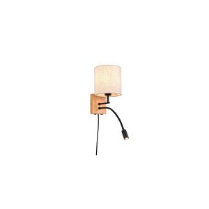 Aplique NILAM Madera y Textil 2 Luces LED 3.1W 3000K IP20 - TRIO Lighting - Imagen 1