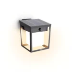 tiendas deco aplique nissa led 1 x 18w 3000k solar con sensor ultra eficiente negro ip44 philips 1