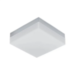 Luz cuadrada de techo blanca.