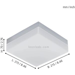 Aplique o Plafón LED Exterior SONELLA Cuadrado 8,2W 820 lm 3000K IP44 – Eglo - Imagen 3