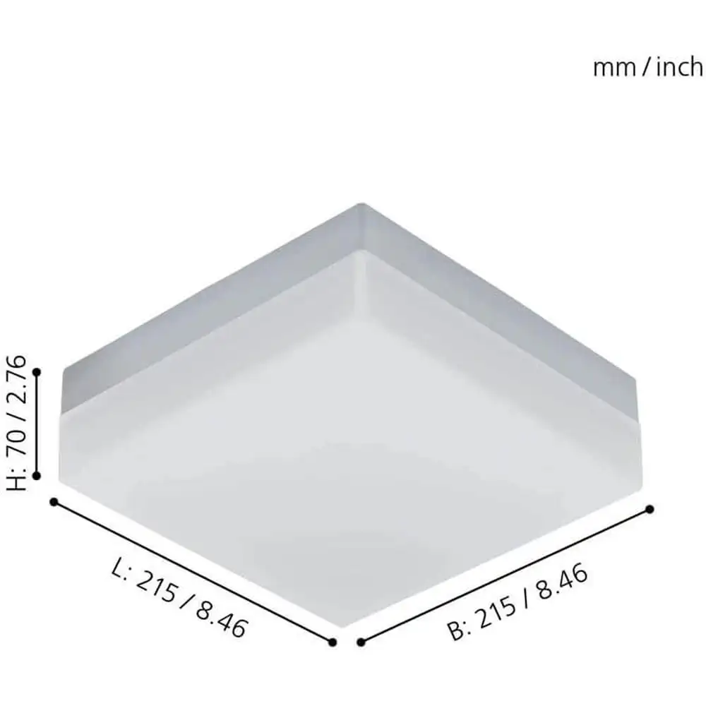 Luz cuadrada blanca de techo