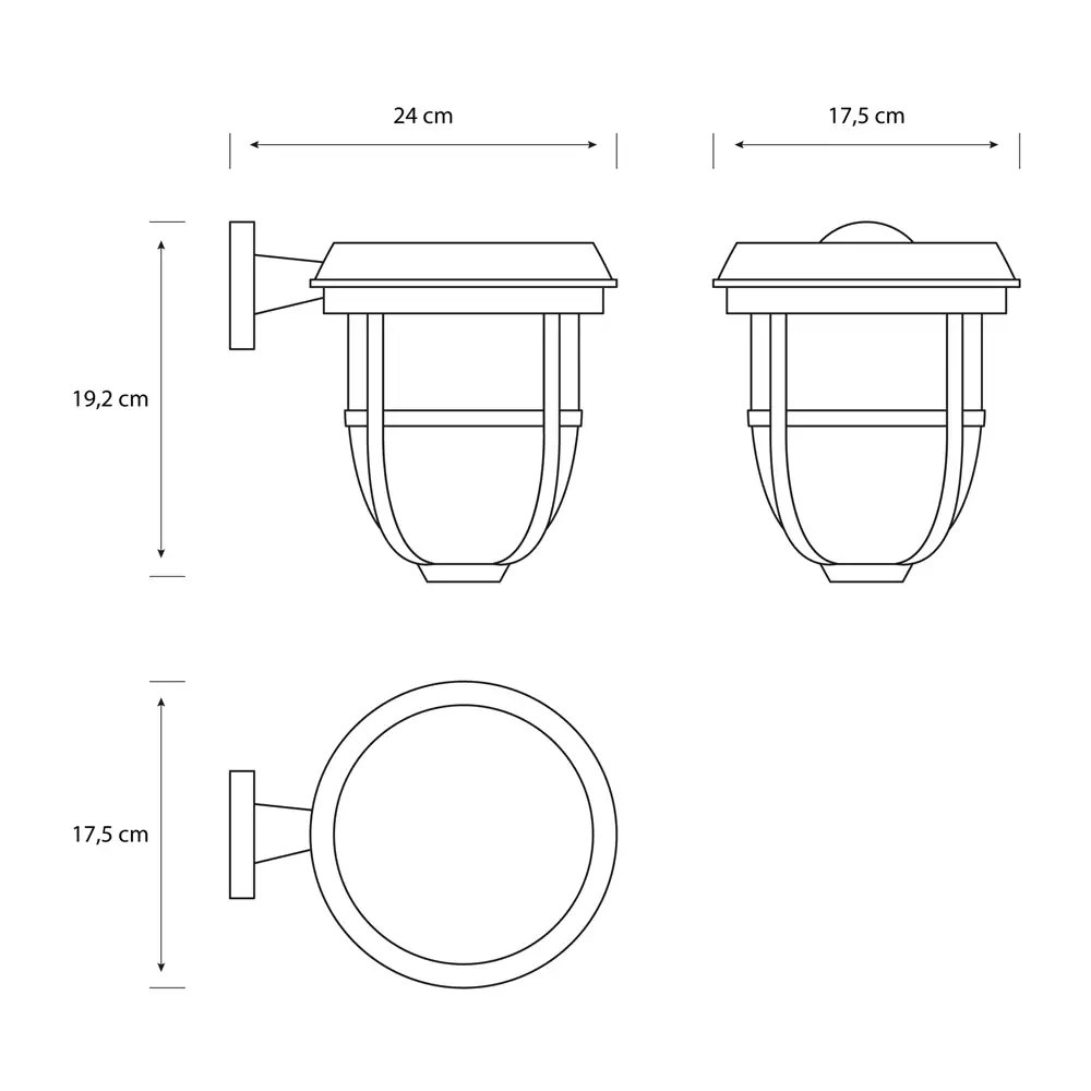 tiendas deco aplique radii led 1 x 13w 3000k solar negro ip44 philips 4