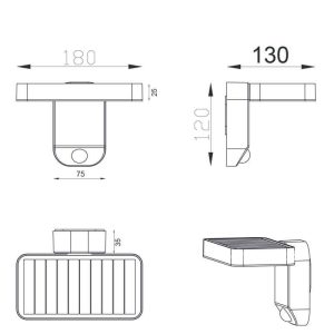 Aplique Solar LED FOMOSA con Sensor IP44 - TRIO Lighting - Imagen 4