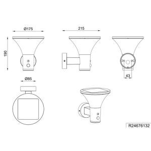Aplique Solar LED GORDA 3.5W 500lm 4000K IP44 Regulable con Sensor - TRIO Lighting - Imagen 6