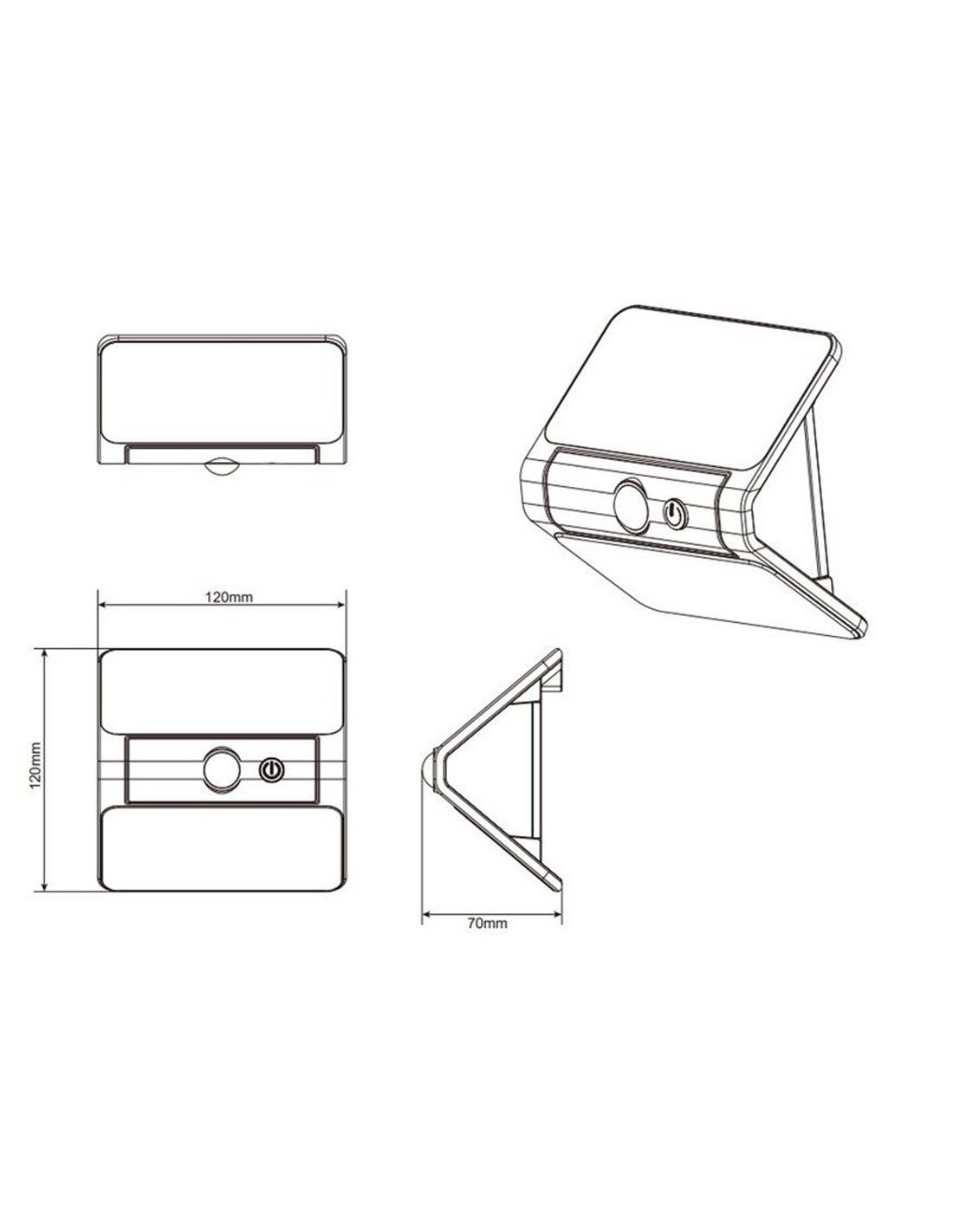 Aplique solar LED Olinda 2.5W 250lm 4000K IP44 Trio Lighting plano técnico