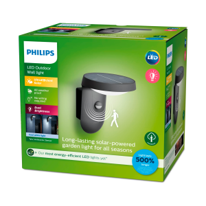 Aplique Tyla LED 1×1,2W 4000K Solar con Sensor Antracita IP44 – Philips - Imagen 3