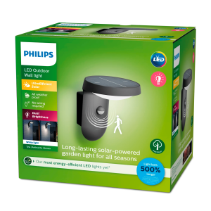 Aplique Tyla LED 1×1,2W 3000K Solar con Sensor Antracita IP44 – Philips - Imagen 3