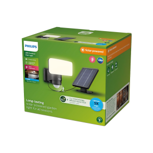 Aplique Tylus LED 1×6W 5000K Solar con Sensor Ultra Eficiente Negro IP44 – Philips - Imagen 3